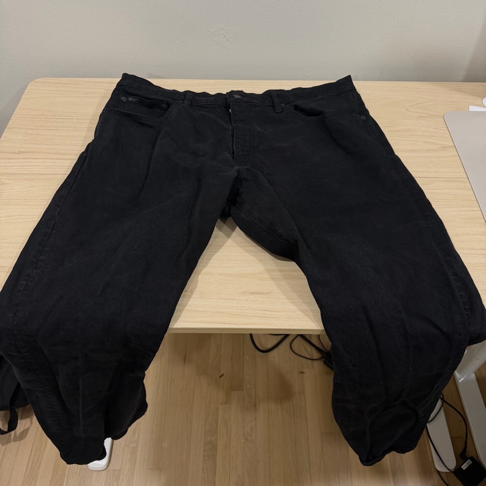 Polo Ralph Lauren Men Black Straight Jeans 38x30